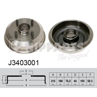 Stabdžių būgnas NIPPARTS J3403001