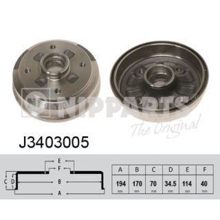 Stabdžių būgnas NIPPARTS J3403005