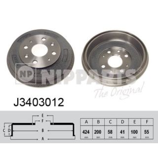 Stabdžių būgnas NIPPARTS J3403012
