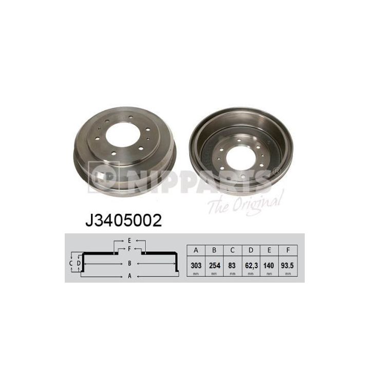 Stabdžių būgnas NIPPARTS J3405002
