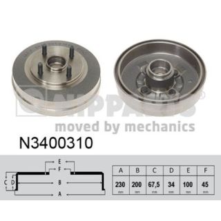 Stabdžių būgnas NIPPARTS N3400310