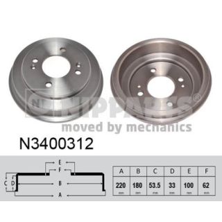 Stabdžių būgnas NIPPARTS N3400312