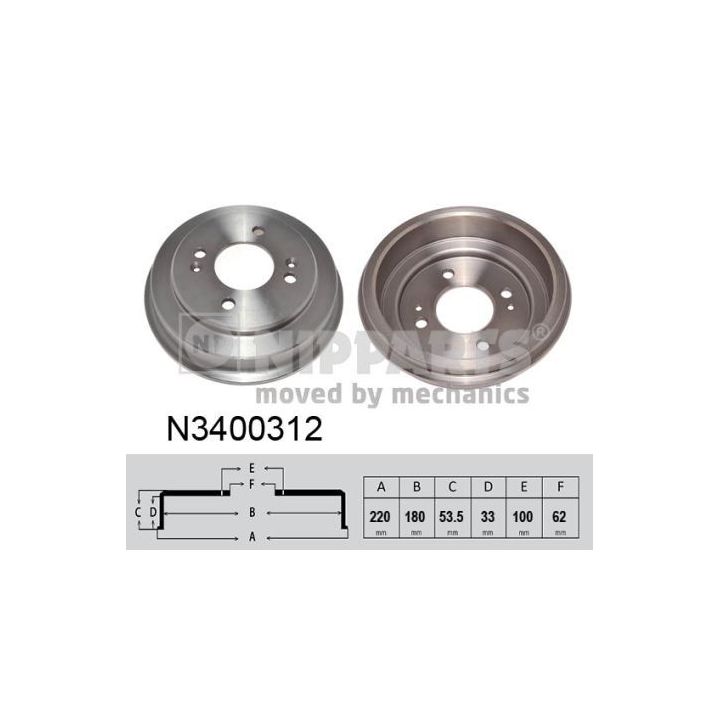 Stabdžių būgnas NIPPARTS N3400312