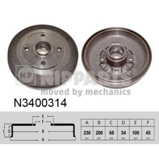 Stabdžių būgnas NIPPARTS N3400314
