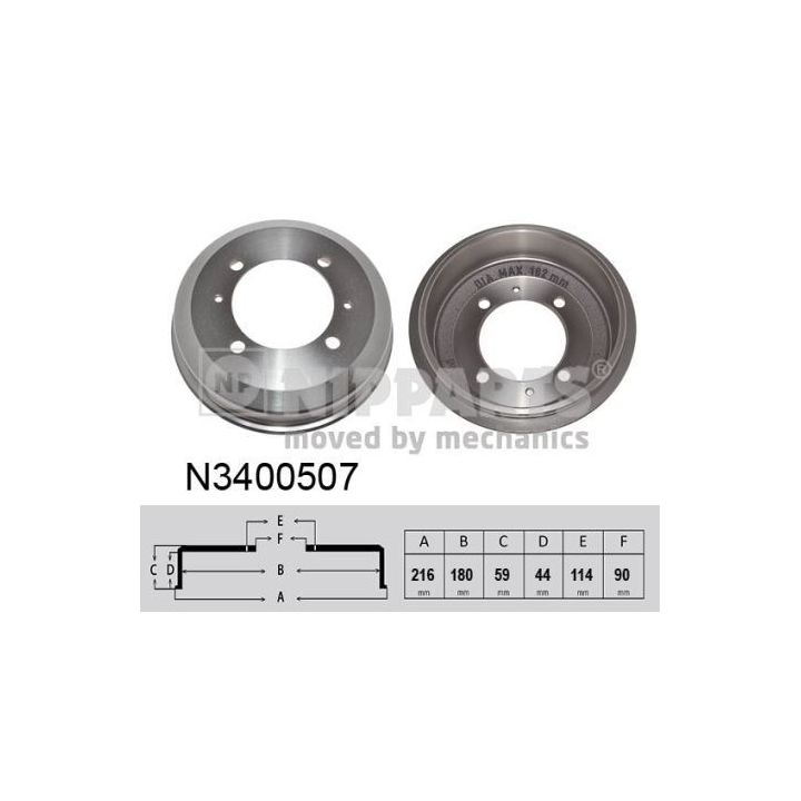 Stabdžių būgnas NIPPARTS N3400507
