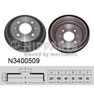 Stabdžių būgnas NIPPARTS N3400509