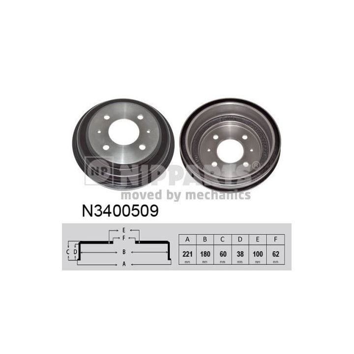 Stabdžių būgnas NIPPARTS N3400509