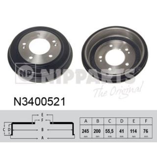 Stabdžių būgnas NIPPARTS N3400521