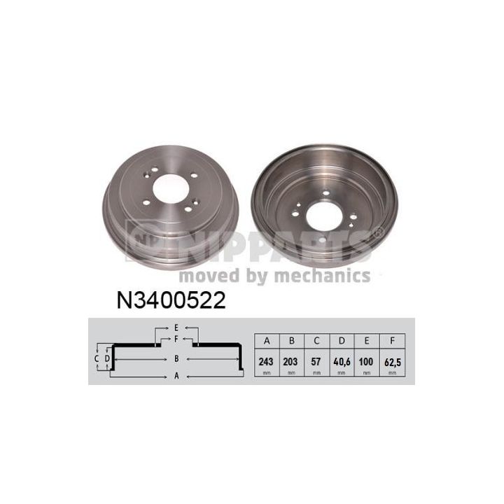 Stabdžių būgnas NIPPARTS N3400522