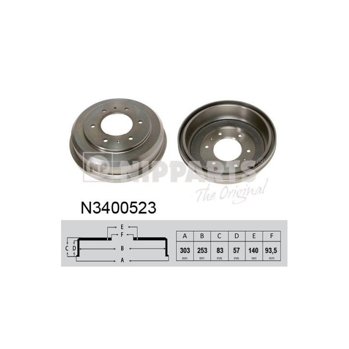 Stabdžių būgnas NIPPARTS N3400523