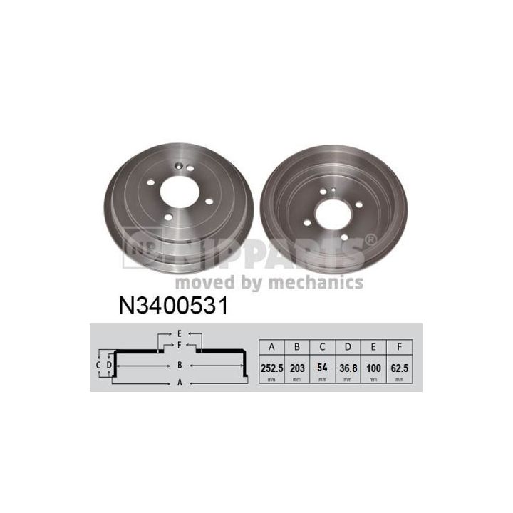 Stabdžių būgnas NIPPARTS N3400531