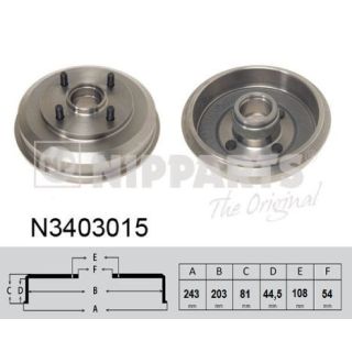 Stabdžių būgnas NIPPARTS N3403015