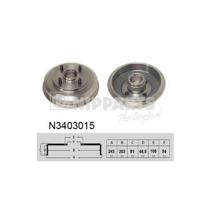 Stabdžių būgnas NIPPARTS N3403015