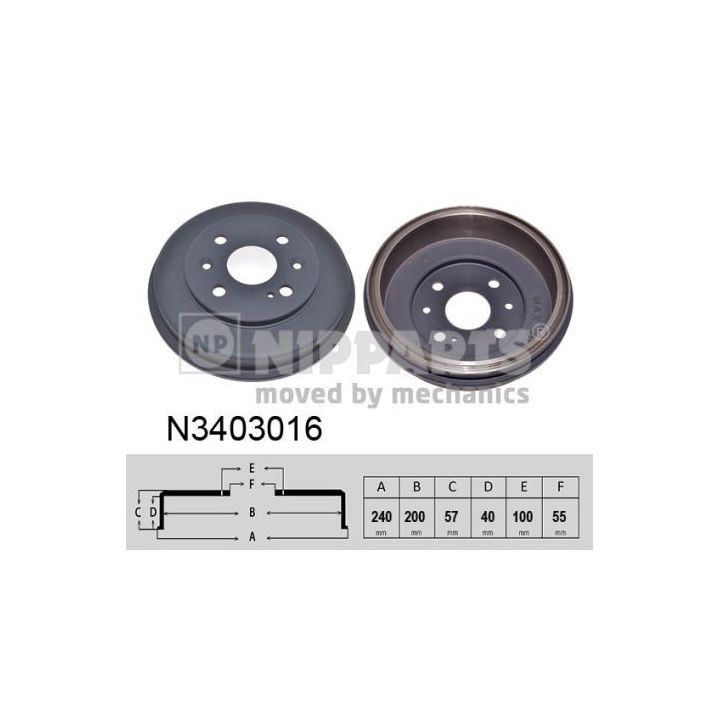 Stabdžių būgnas NIPPARTS N3403016