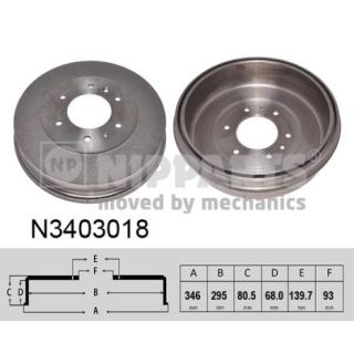 Stabdžių būgnas NIPPARTS N3403018