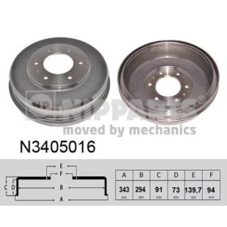 Stabdžių būgnas NIPPARTS N3405016