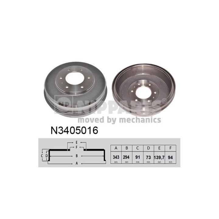 Stabdžių būgnas NIPPARTS N3405016