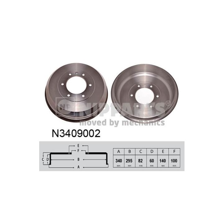 Stabdžių būgnas NIPPARTS N3409002