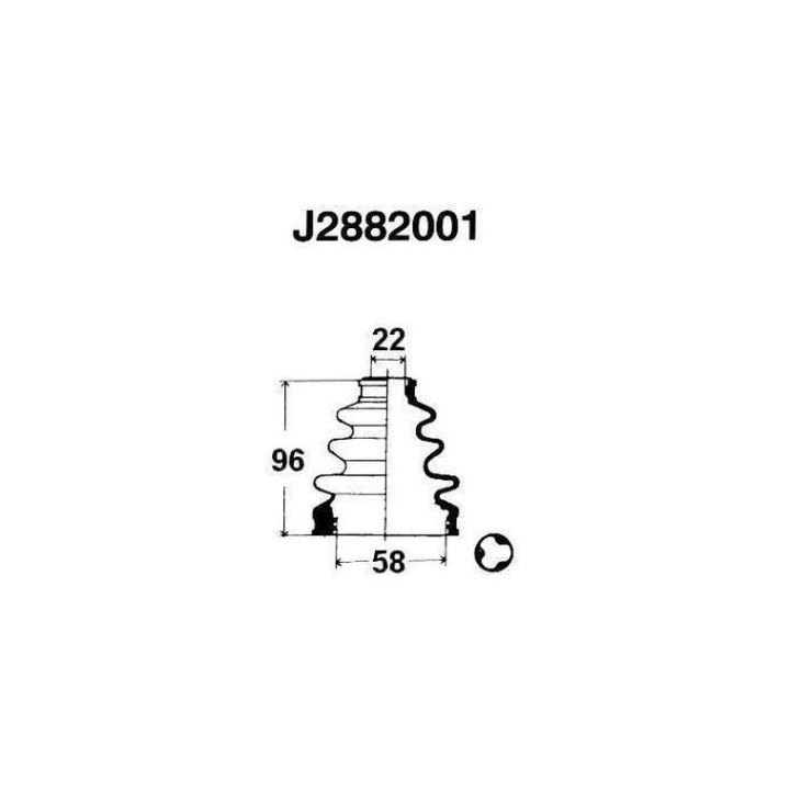 Gofruotoji membrana, kardaninis velenas NIPPARTS J2882001