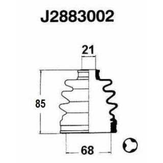 Gofruotoji membrana, kardaninis velenas NIPPARTS J2883002