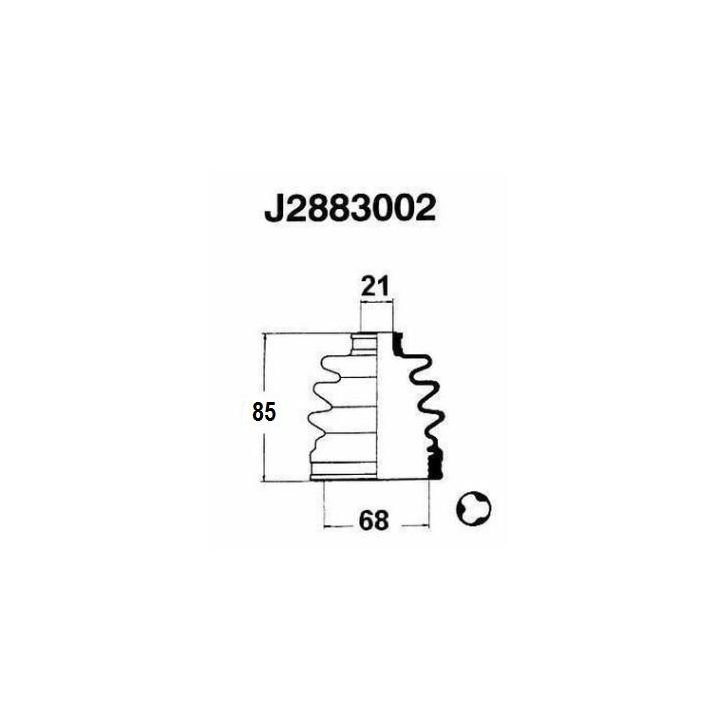 Gofruotoji membrana, kardaninis velenas NIPPARTS J2883002