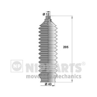 Gofruotoji membrana, vairavimas NIPPARTS J2843008