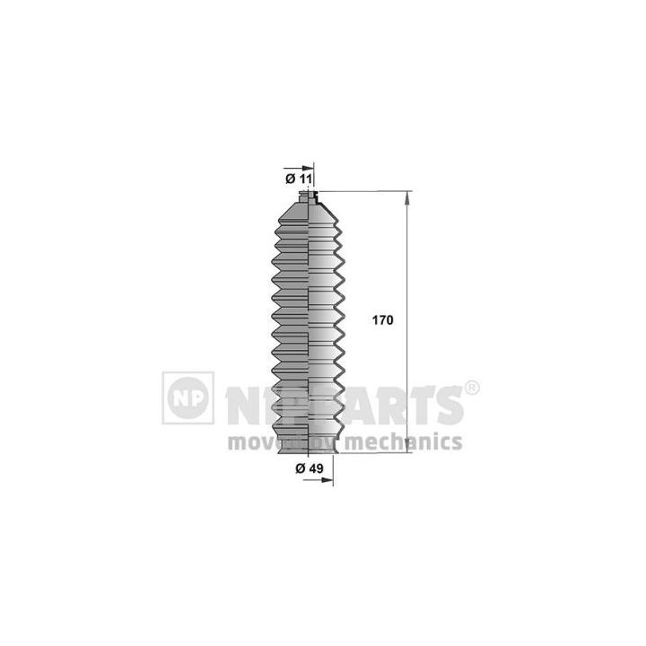 Gofruotoji membrana, vairavimas NIPPARTS J2846001