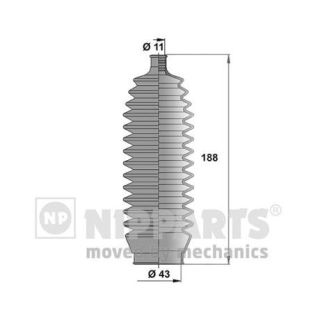 Gofruotoji membrana, vairavimas NIPPARTS J2855000