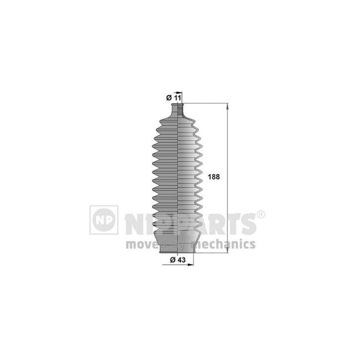 Gofruotoji membrana, vairavimas NIPPARTS J2855000