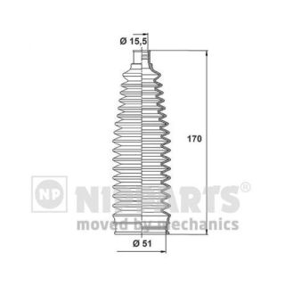 Gofruotoji membrana, vairavimas NIPPARTS N2843024