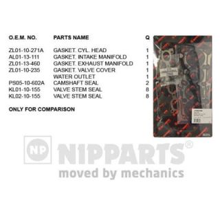 Tarpiklių komplektas, cilindro galva NIPPARTS J1243100