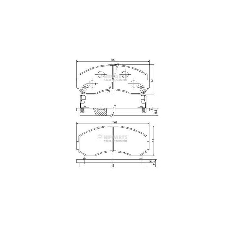Stabdžių trinkelių rinkinys, diskinis stabdys NIPPARTS J3600101