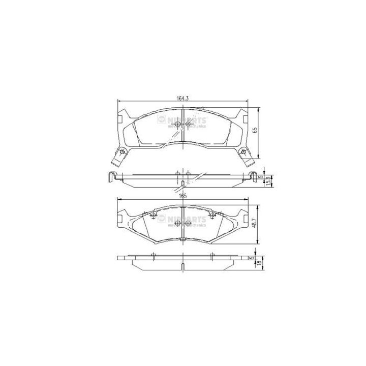 Stabdžių trinkelių rinkinys, diskinis stabdys NIPPARTS J3600302