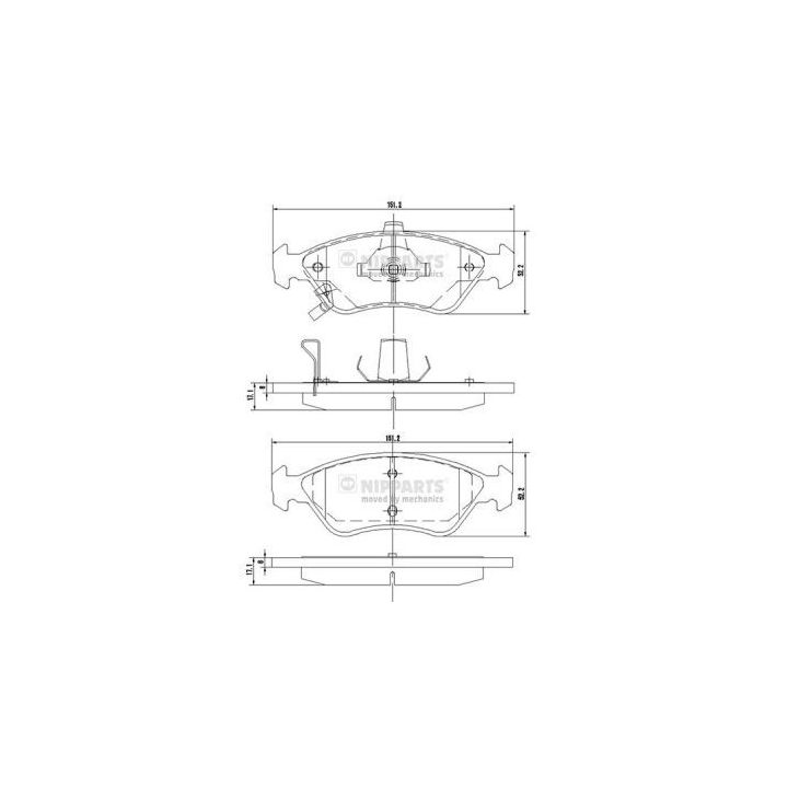 Stabdžių trinkelių rinkinys, diskinis stabdys NIPPARTS J3600303