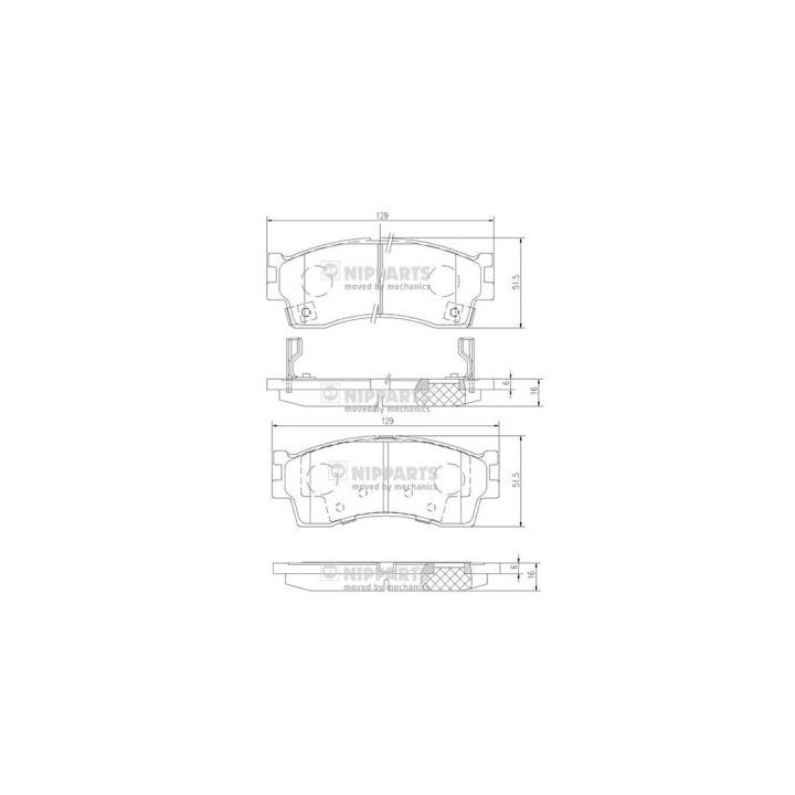 Stabdžių trinkelių rinkinys, diskinis stabdys NIPPARTS J3600308