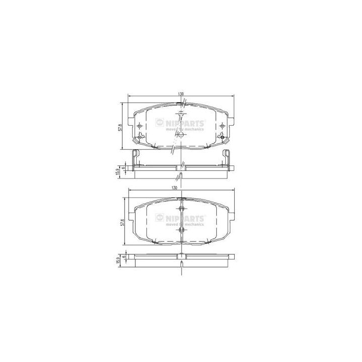 Stabdžių trinkelių rinkinys, diskinis stabdys NIPPARTS J3600319