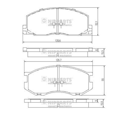 Stabdžių trinkelių rinkinys, diskinis stabdys NIPPARTS J3602039
