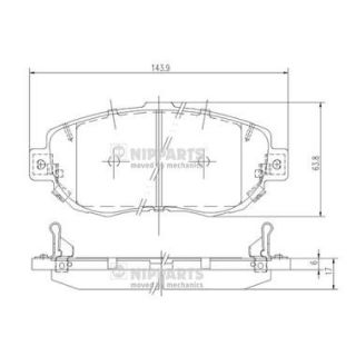 Stabdžių trinkelių rinkinys, diskinis stabdys NIPPARTS J3602072
