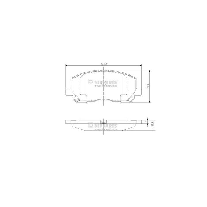 Stabdžių trinkelių rinkinys, diskinis stabdys NIPPARTS J3602118