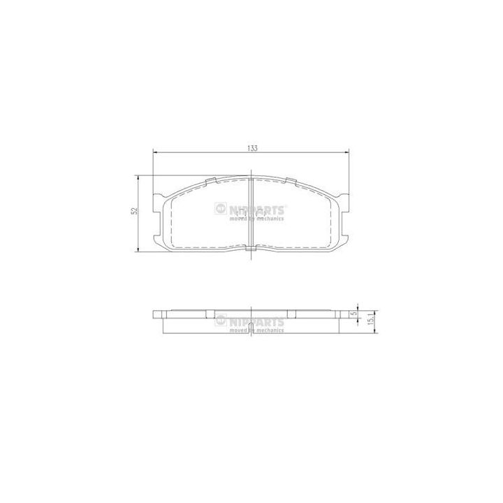 Stabdžių trinkelių rinkinys, diskinis stabdys NIPPARTS J3603025