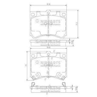 Stabdžių trinkelių rinkinys, diskinis stabdys NIPPARTS J3603035