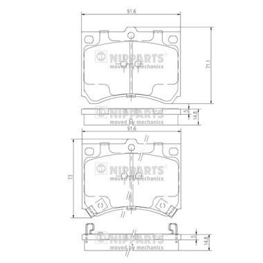 Stabdžių trinkelių rinkinys, diskinis stabdys NIPPARTS J3603035