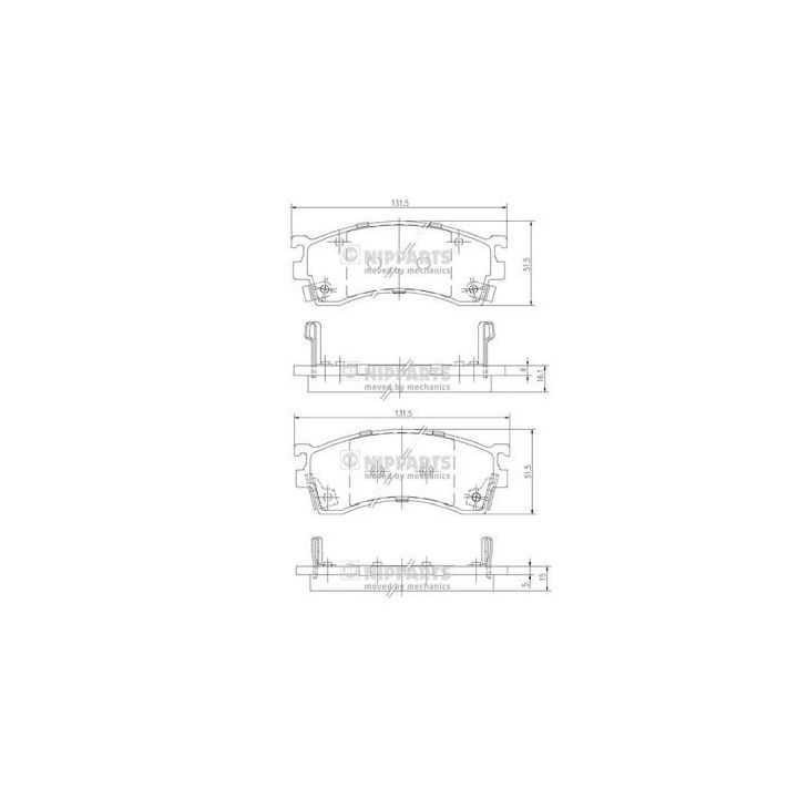 Stabdžių trinkelių rinkinys, diskinis stabdys NIPPARTS J3603038