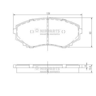 Stabdžių trinkelių rinkinys, diskinis stabdys NIPPARTS J3603046