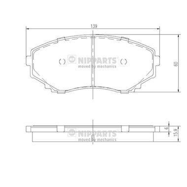 Stabdžių trinkelių rinkinys, diskinis stabdys NIPPARTS J3603046
