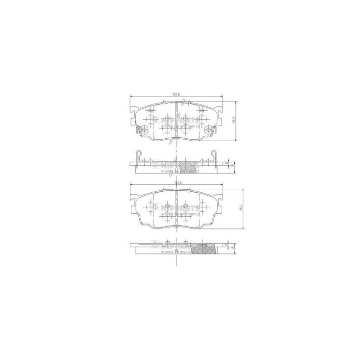 Stabdžių trinkelių rinkinys, diskinis stabdys NIPPARTS J3603051