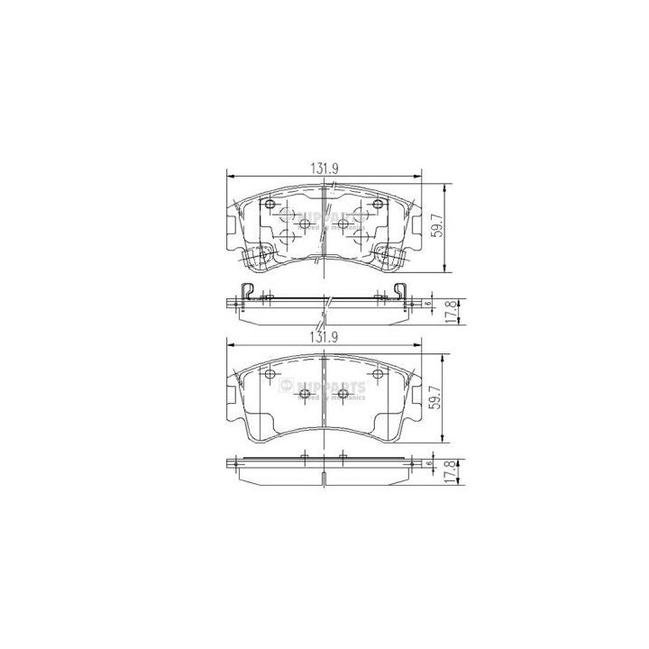 Stabdžių trinkelių rinkinys, diskinis stabdys NIPPARTS J3603056