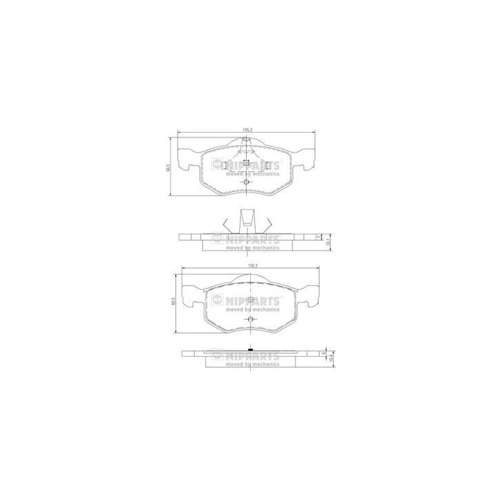 Stabdžių trinkelių rinkinys, diskinis stabdys NIPPARTS J3603057