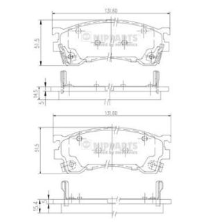 Stabdžių trinkelių rinkinys, diskinis stabdys NIPPARTS J3603061