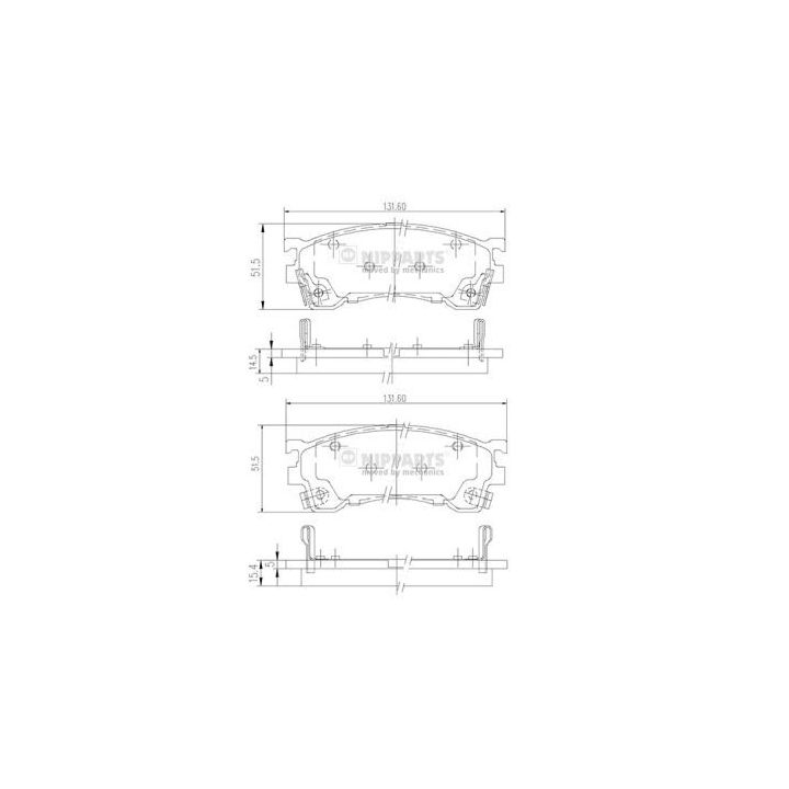 Stabdžių trinkelių rinkinys, diskinis stabdys NIPPARTS J3603061